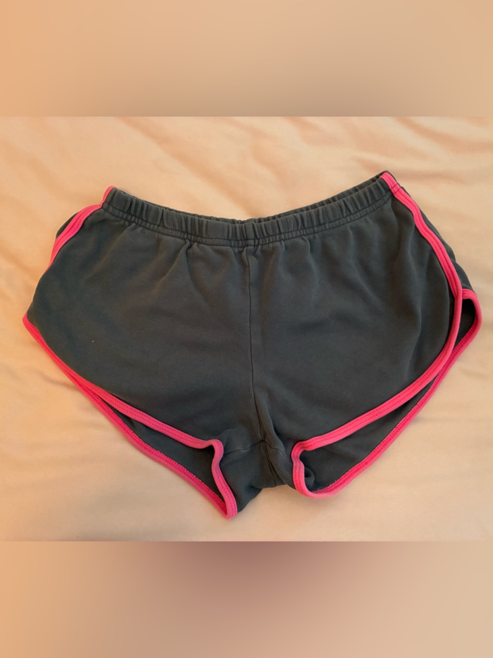 American Apparel grey and hot pink athletic shorts